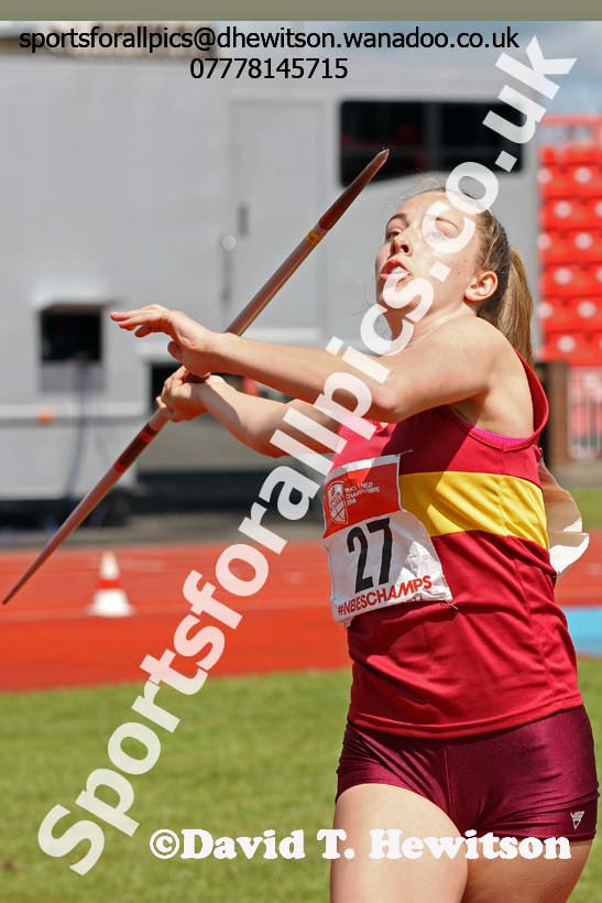 Junior girls javelin, English Schools Track and Field. Photo: David T. Hewitson/Sports for All Pics